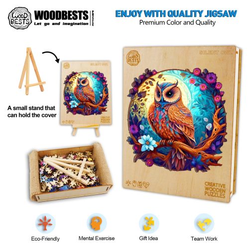 Silent Owl Wooden Jigsaw Puzzle-Woodbests