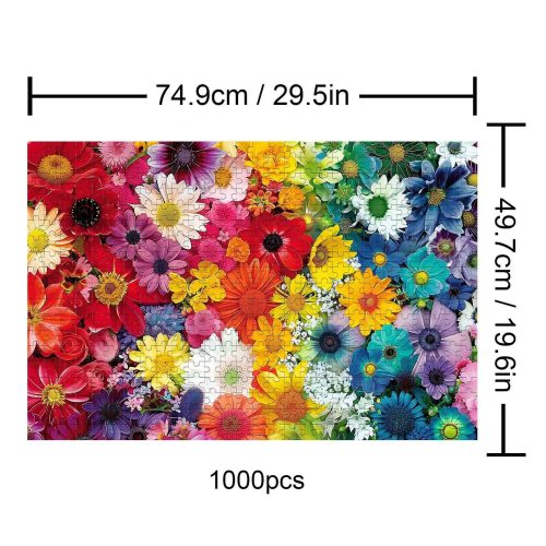 Colorful Flowers 500 / 1000 Piece Puzzle - Woodbests