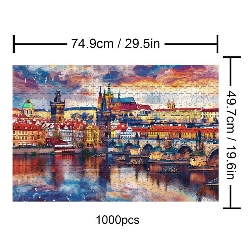 Sunset City Scenery 500 / 1000 Piece Puzzle - Woodbests