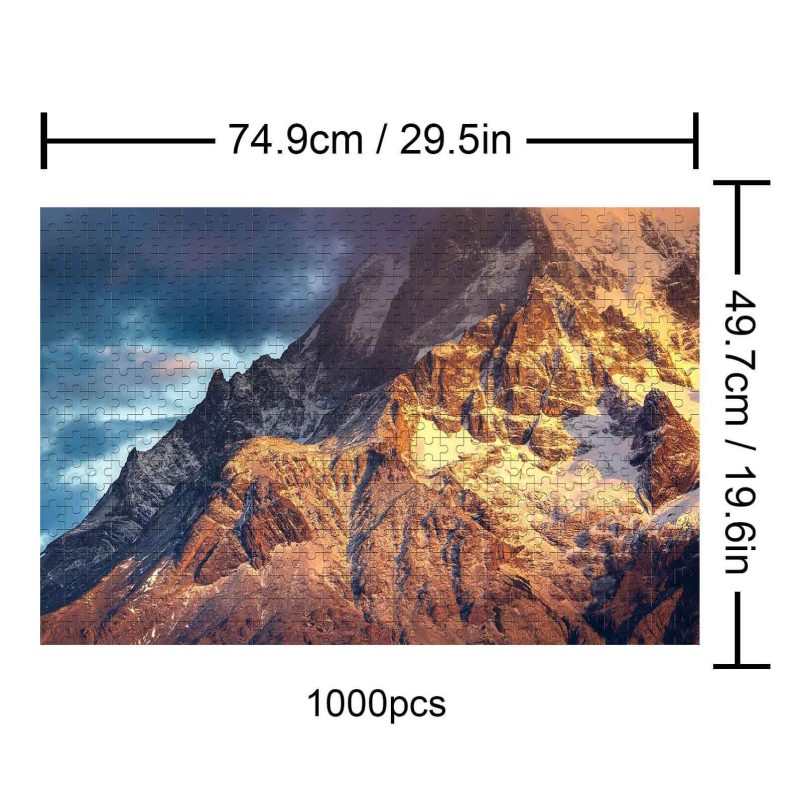 Snow Mountain of Sunrise 500 / 1000 Piece Puzzle - By Woodbests