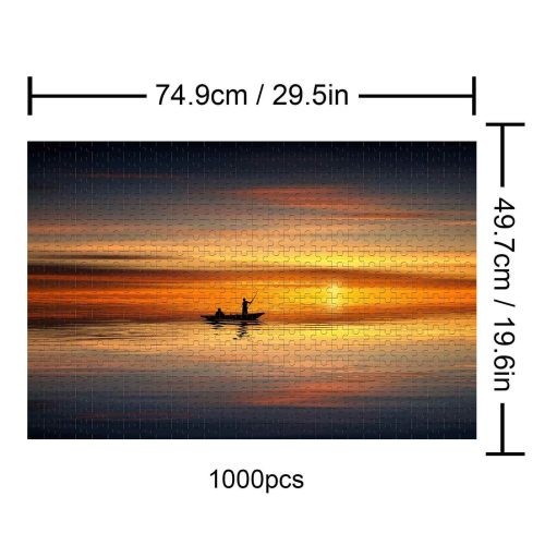 Boatman at Sunset 500 / 1000 Piece Puzzle - Woodbests