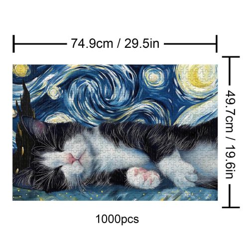 Sleeping Cat 500 / 1000 Piece Puzzle - Woodbests