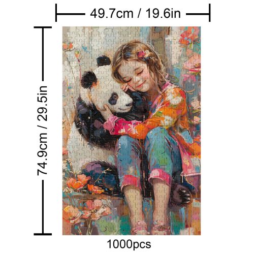 Panda and Girl 500 / 1000 Piece Puzzle - By Woodbests