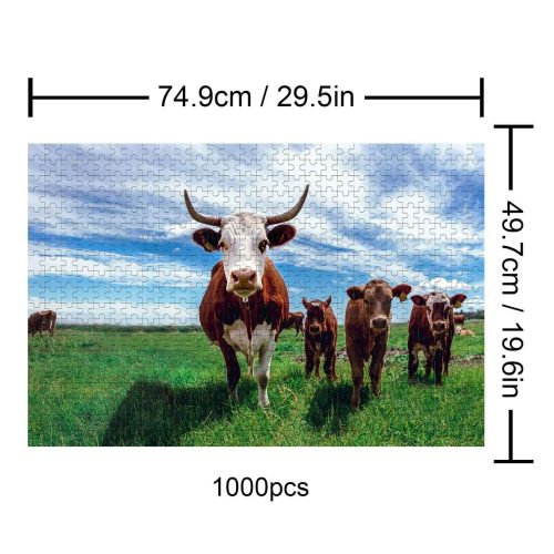 Cows on the Grassland 500 / 1000 Piece Puzzle - Woodbests