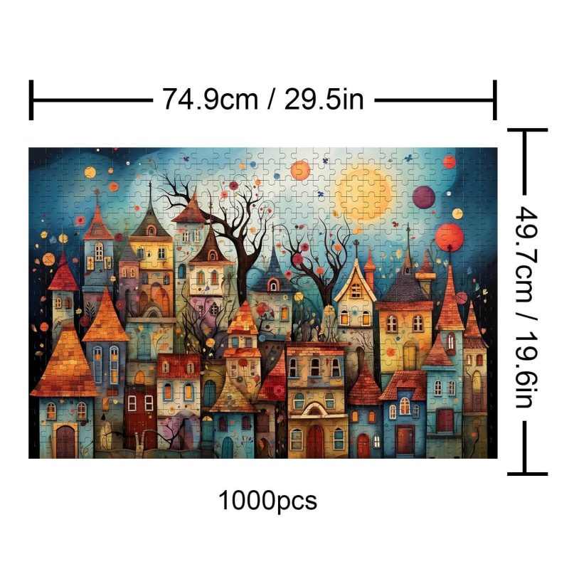 Weird Town 500 / 1000 Piece Puzzle - Woodbests