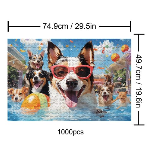 Puppy Pool 500 / 1000 Piece Puzzle - Woodbests