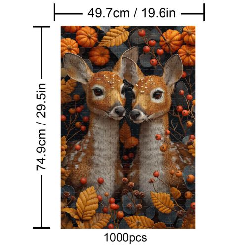 Twin fawns 500 / 1000 Piece Puzzle - Woodbests