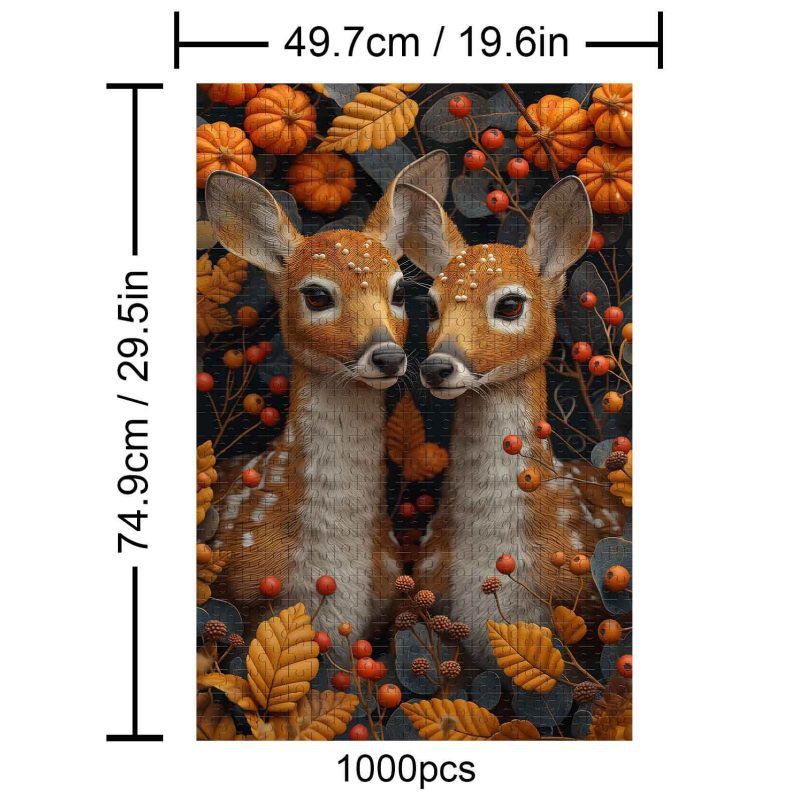 Twin fawns 500 / 1000 Piece Puzzle - Woodbests