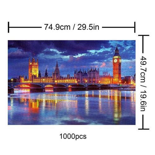 London Riverside Sunset 500 / 1000 Piece Puzzle - By Woodbests