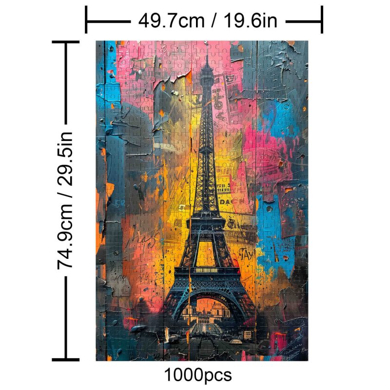 Eiffel Tower 500 / 1000 Piece Puzzle - By Woodbests