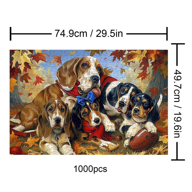 Basset Hound Family 500 / 1000 Piece Puzzle - By Woodbests