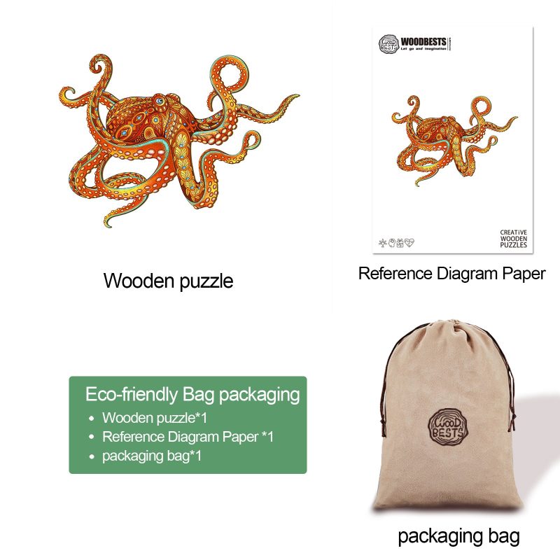 Big Octopus Wooden Jigsaw Puzzle - Woodbests