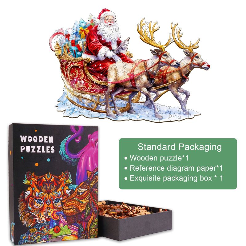 Santa and Rudolph Wooden Jigsaw Puzzle-Woodbests