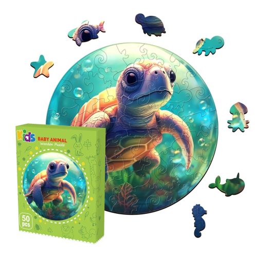 Cute Turtle Children's Wooden Jigsaw Puzzle-Woodbests