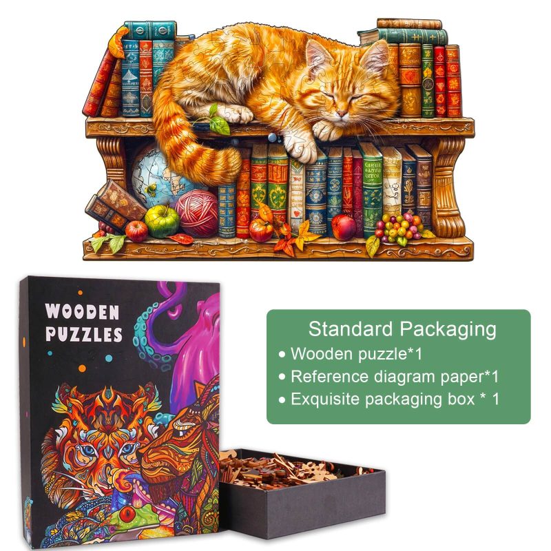 Dreamy Tabby Cat-2 Wooden Jigsaw Puzzle - Woodbests