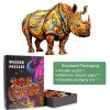 Fierce Rhinoceros Wooden Jigsaw Puzzle-Woodbests