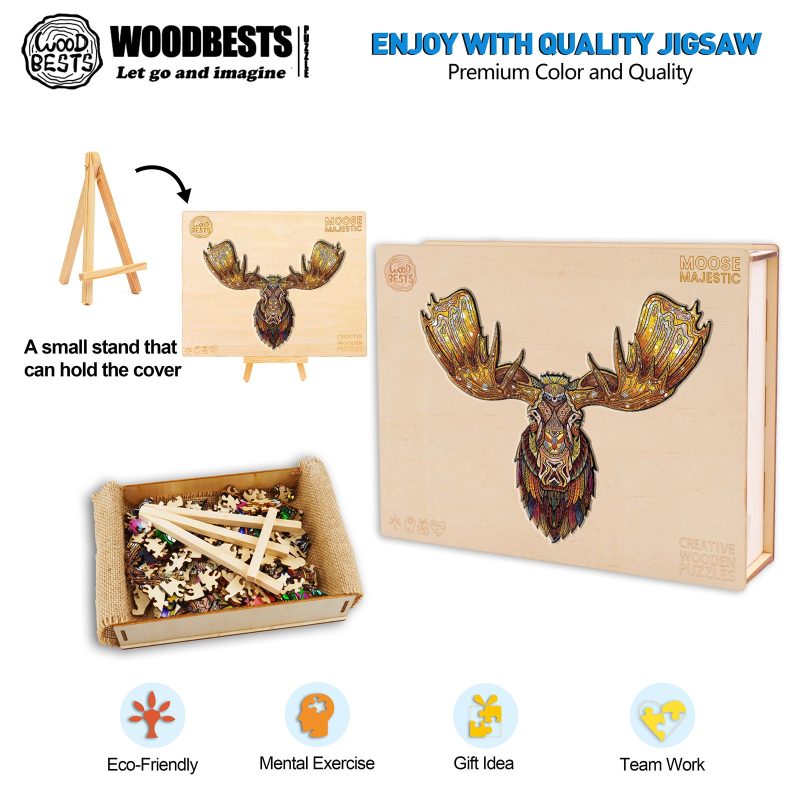 Majestic Moose Wooden Jigsaw Puzzle - Woodbests