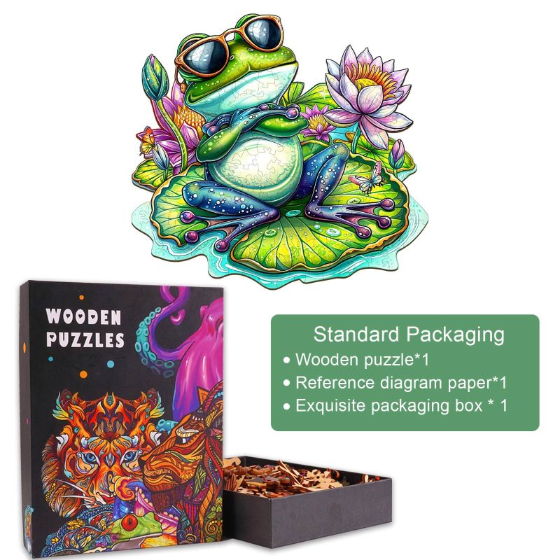 Leisurely Frog-2 Wooden Jigsaw Puzzle