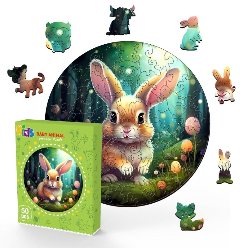 Cute Rabbit Children's Wooden Jigsaw Puzzle-Woodbests