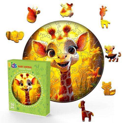 Cute Giraffe Children's Wooden Jigsaw Puzzle-Woodbests