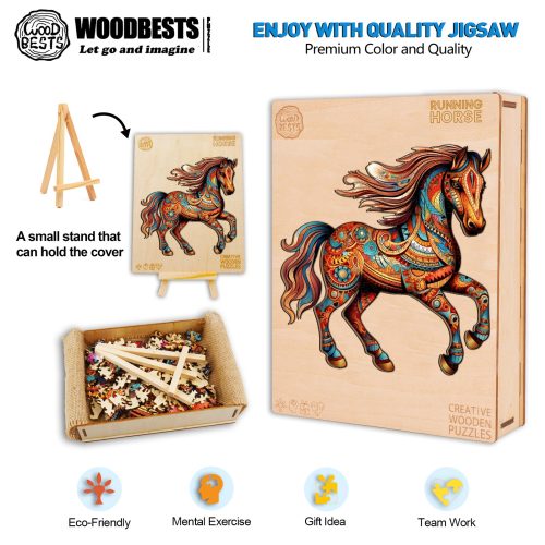 Running Horse Wooden Jigsaw Puzzle-Woodbests