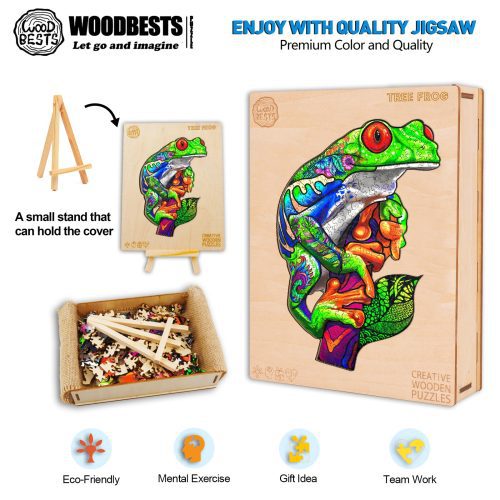 Tree Frog Wooden Jigsaw Puzzle - Woodbests