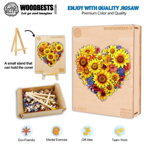 Sunflowers-2 Wooden Jigsaw Puzzle-Woodbests