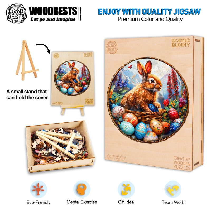 Easter Bunny Wooden Jigsaw Puzzle-Woodbests