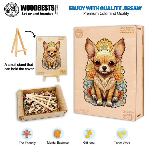 Cute Chihuahua-2 Wooden Jigsaw Puzzle-Woodbests