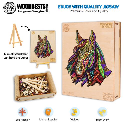 Galloping Horse Wooden Jigsaw Puzzle - Woodbests