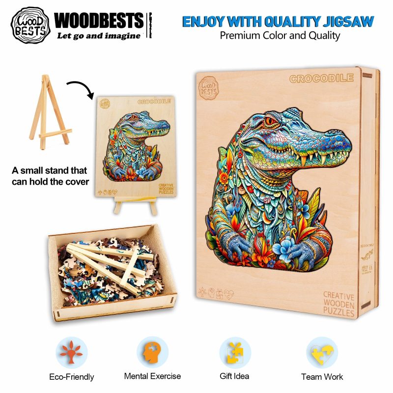 Crocodile Wooden Jigsaw Puzzle-Woodbests