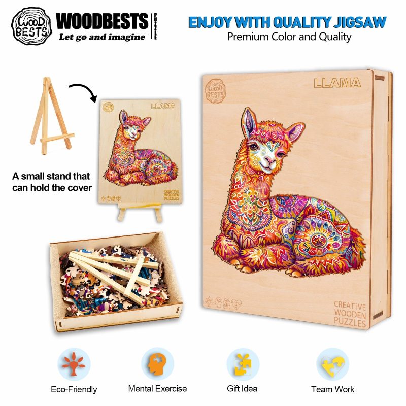 llama Wooden Jigsaw Puzzle-Woodbests