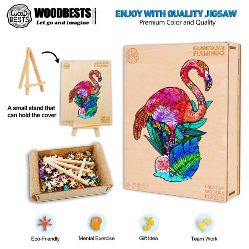 Passionate Flamingo Wooden Jigsaw Puzzle - Woodbests