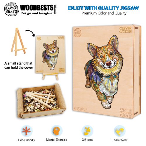 Clever Corgi Wooden Jigsaw Puzzle - Woodbests