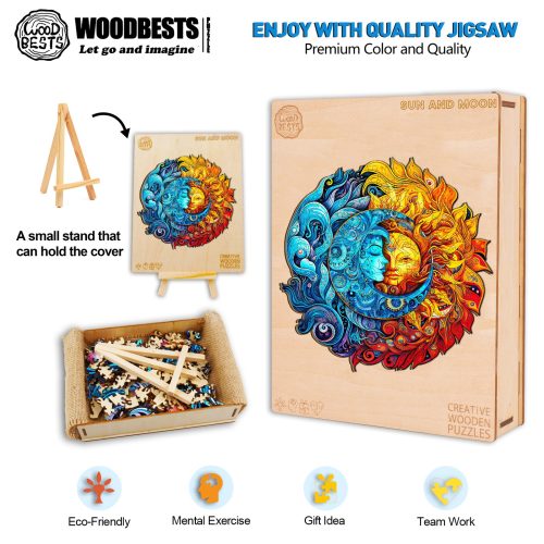 Sun And Moon Wooden Jigsaw Puzzle-Woodbests