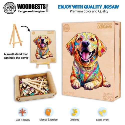 Yellow Labrador Wooden Jigsaw Puzzle-Woodbests