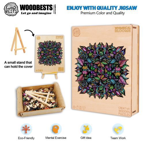 Whimsical Blooms Wooden Jigsaw Puzzle -- By Artist Lori Anne McKague-Woodbests