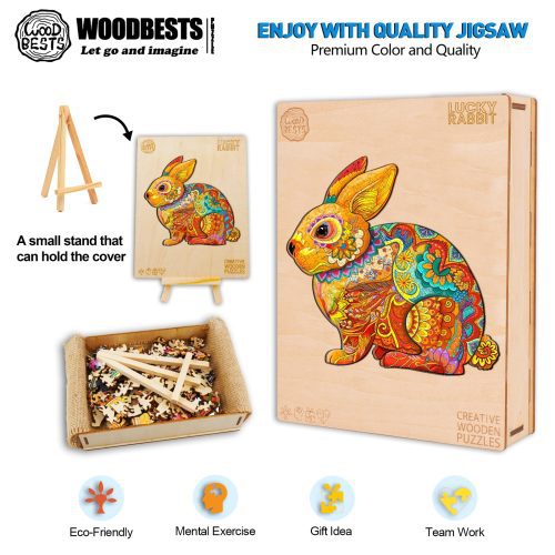 Lucky Rabbit Wooden Jigsaw Puzzle-Woodbests