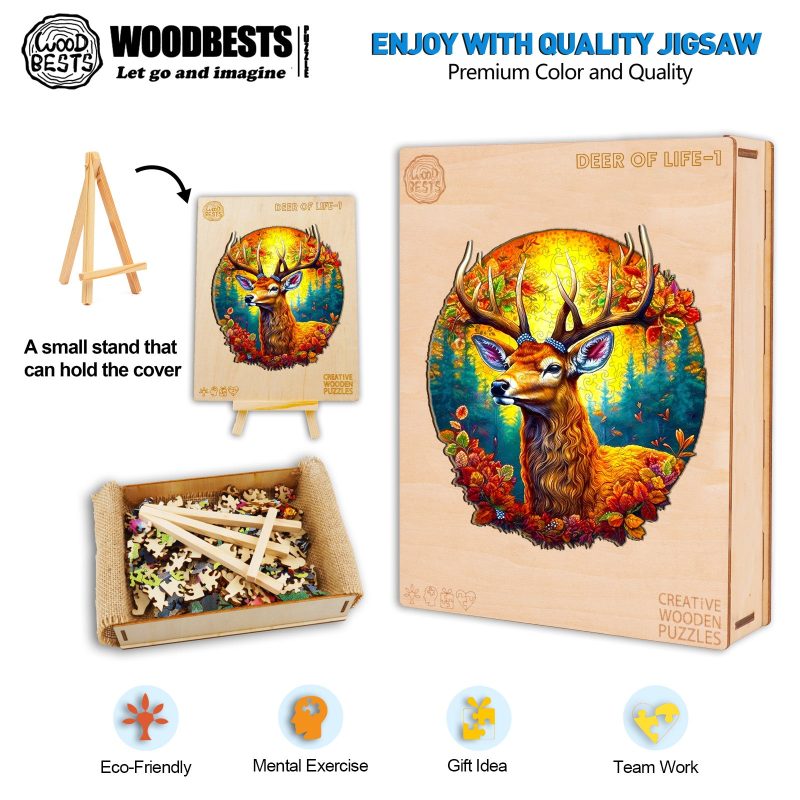 Deer Of Life-1 Wooden Jigsaw Puzzle-Woodbests