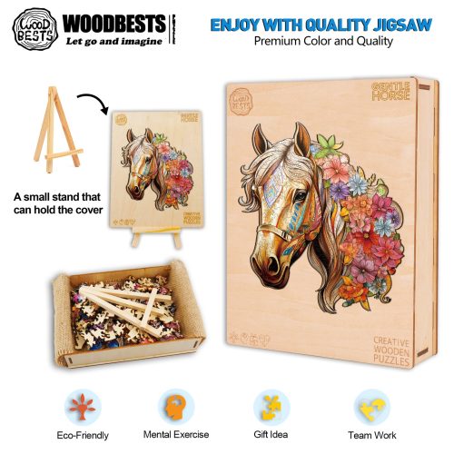 Gentle Horse Wooden Jigsaw Puzzle-Woodbests