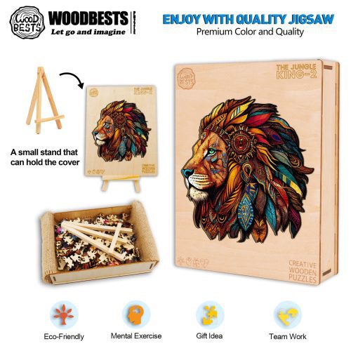 The Jungle King-2 Wooden Jigsaw Puzzle-Woodbests