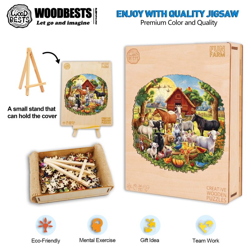 Fun Farm Wooden Jigsaw Puzzle-Woodbests