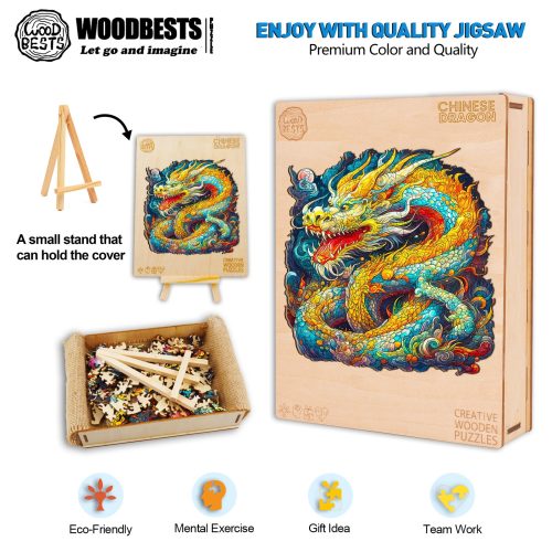 Chinese Dragon Wooden Jigsaw Puzzle-Woodbests