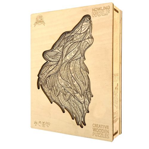 Howling Wolf Wooden Jigsaw Puzzle - Woodbests