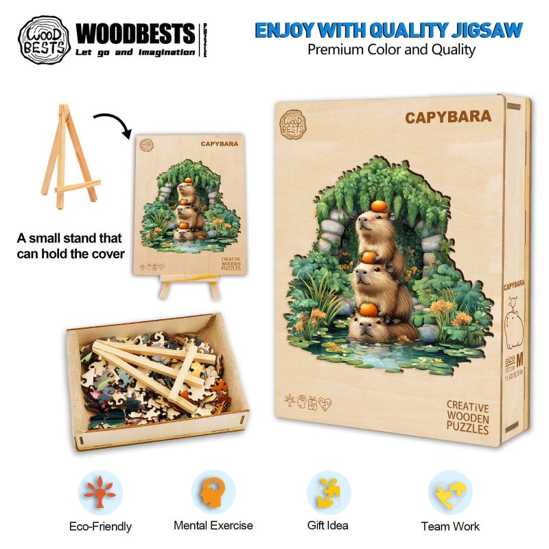 Capybara Wooden Jigsaw Puzzle - Woodbests