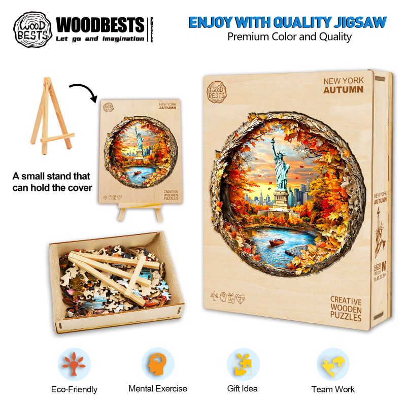 3D New York Autumn Wooden Jigsaw Puzzle - By Woodbests