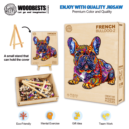 French Bulldog-2 Wooden Jigsaw Puzzle - Woodbests