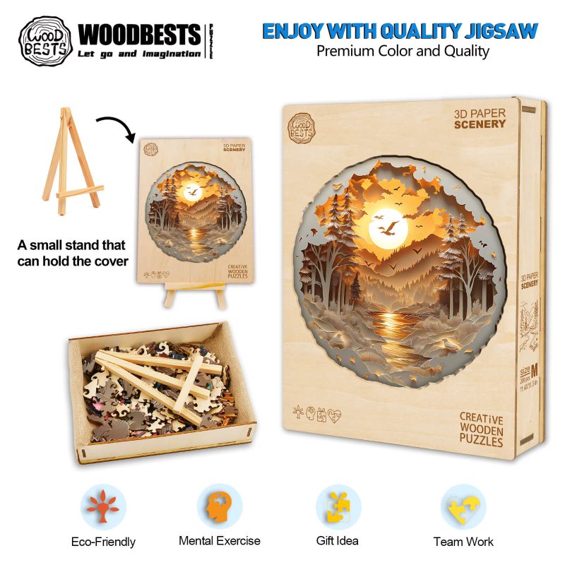 3D Paper Scenery Wooden Jigsaw Puzzle - By Woodbests