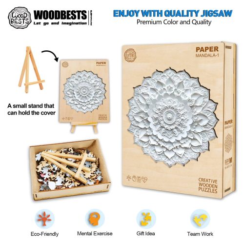 3D Paper Mandala-1 Wooden Jigsaw Puzzle - By Woodbests