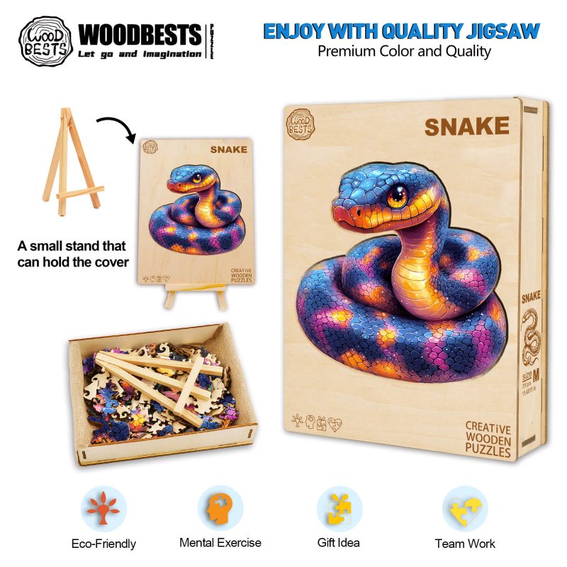 Snake Wooden Jigsaw Puzzle - By Woodbests